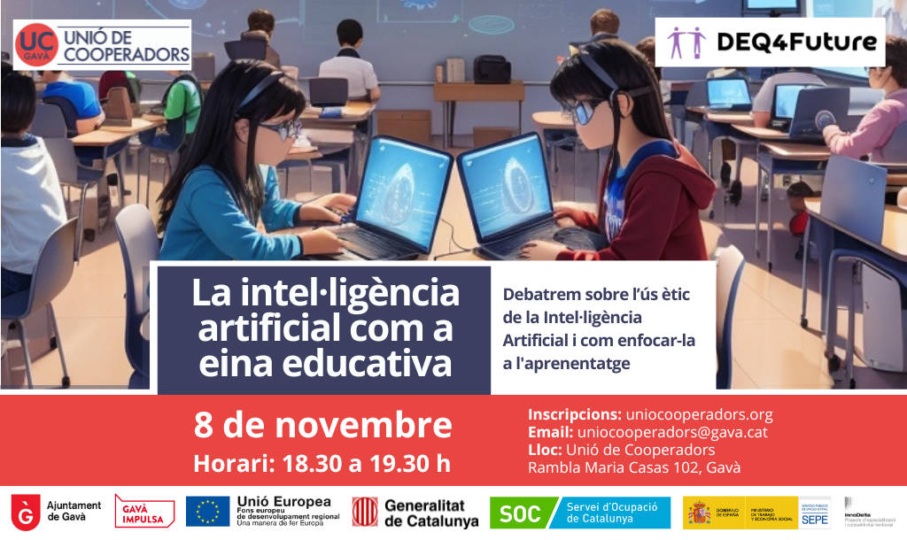 Webinar: La intel·ligència artificial com a eina educativa ( 8 Nov 2023 18:30h)